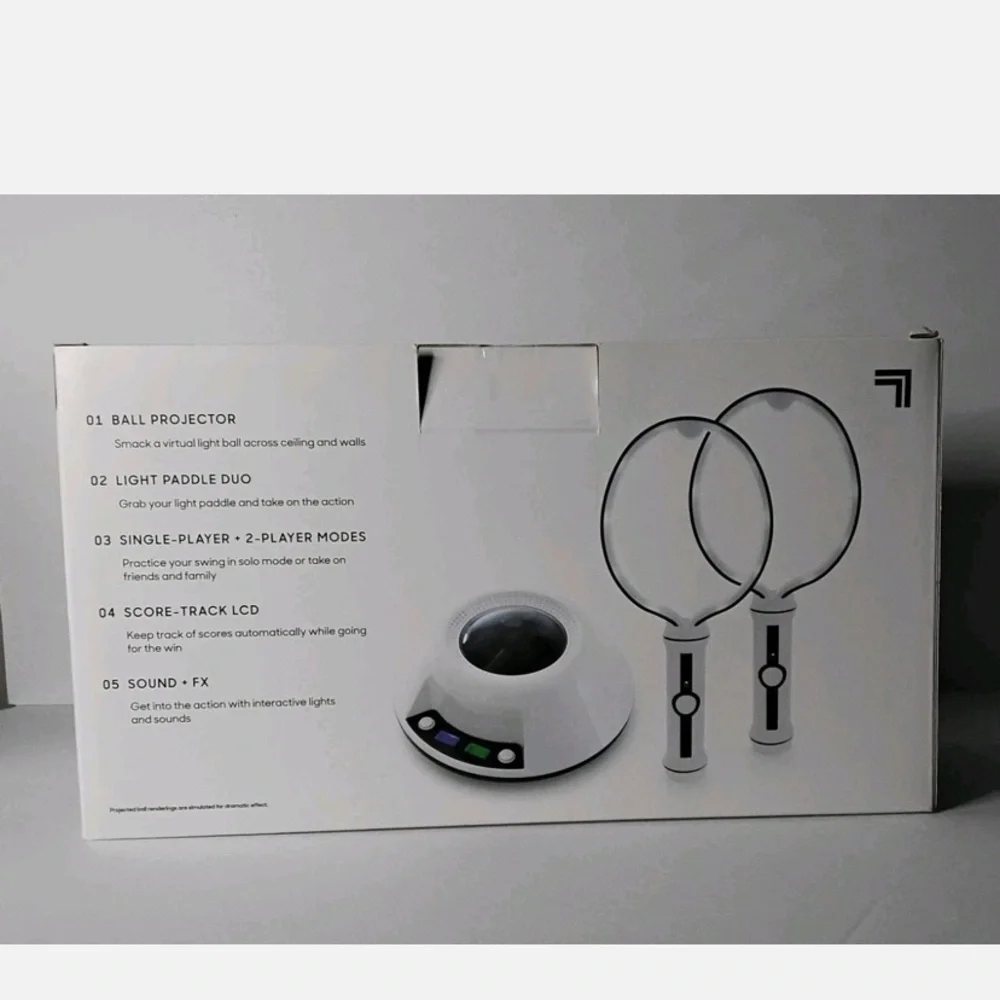 Sharper Image Virtual LED Space Pong - White and Black